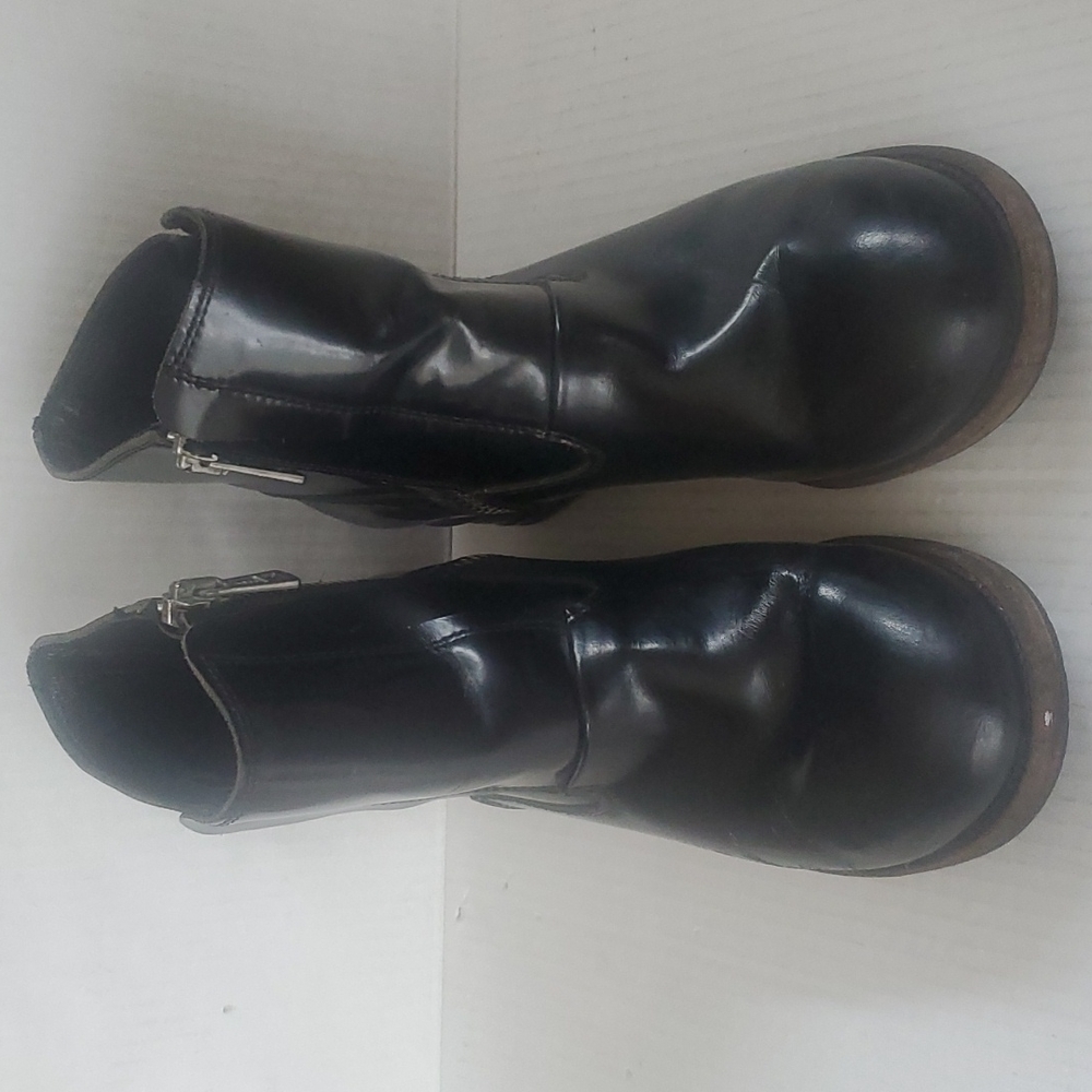 All Saints Patent Side Zipper Short Leather Ankle Boots 10